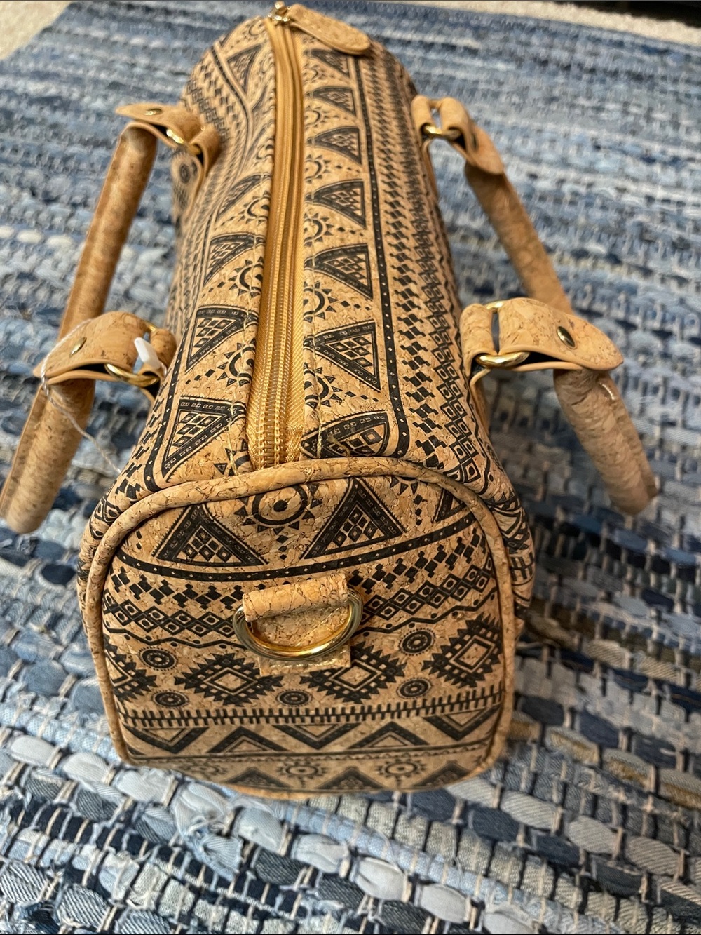 Tribal Cork Satchel in Natural Brown - Picture 4 of 6